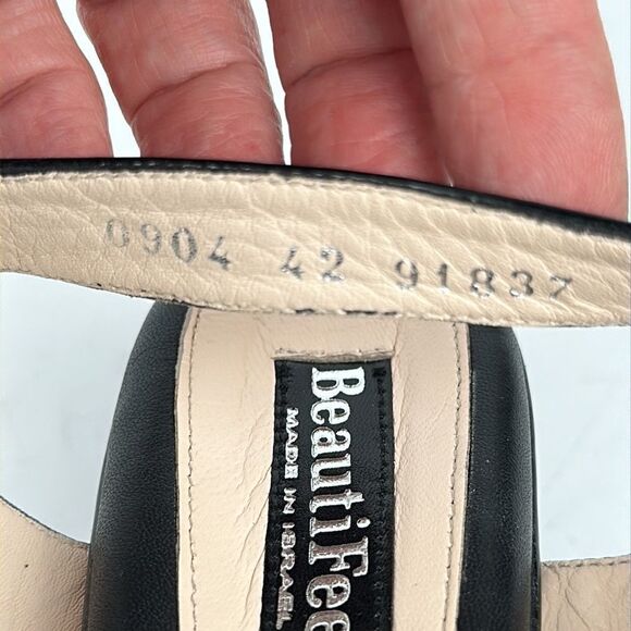 New BeautiFeel Adele Black Leather Patent Leather Heeled Sandal EUR 42 US 11 - Picture 14 of 16